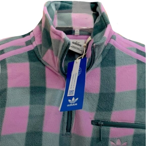 Brand New Adidas Half-Zip Polar Fleece Sweatshirt Coat - Picture 12 of 13